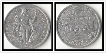 

French Polynesia 2 francs Coins Oceania New Original Coin Collectible Edition Real Rare Unc Commemorative Random Year