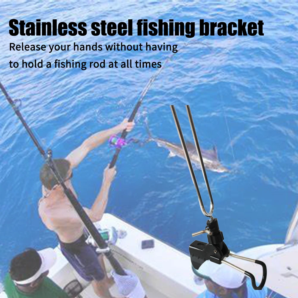 

Labor Saving Fishing Rod Holder Stainless Steel Lightweight Reusable Rustless Universal Bracket Dual Use Detachable Outdoor