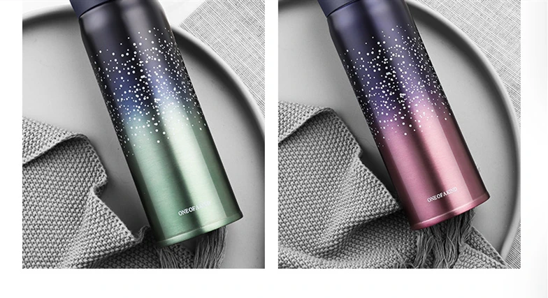 VILEAD350ml 500 мл 304 Нержавеющая сталь звездное небо термос чашка прыгающая Крышка пара вакуумная фляга милый чайная кружка, бутылка для воды для студентов