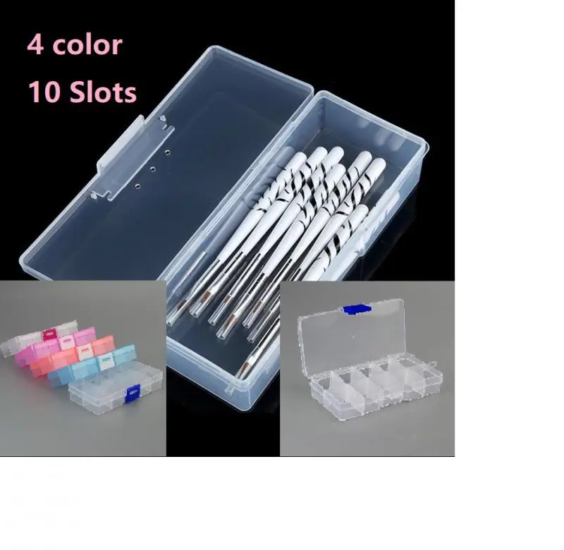 1 / 10 Grids Plastic Small Empty Box Nail Art Storage Divided Storage