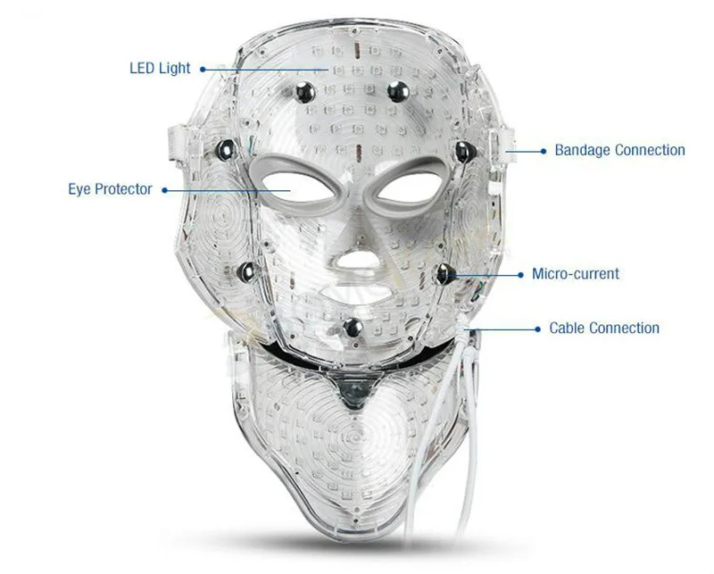 IPL light therapy Skin rejuvenation led skin rejuvenation neck mask with 7 colors  (11)