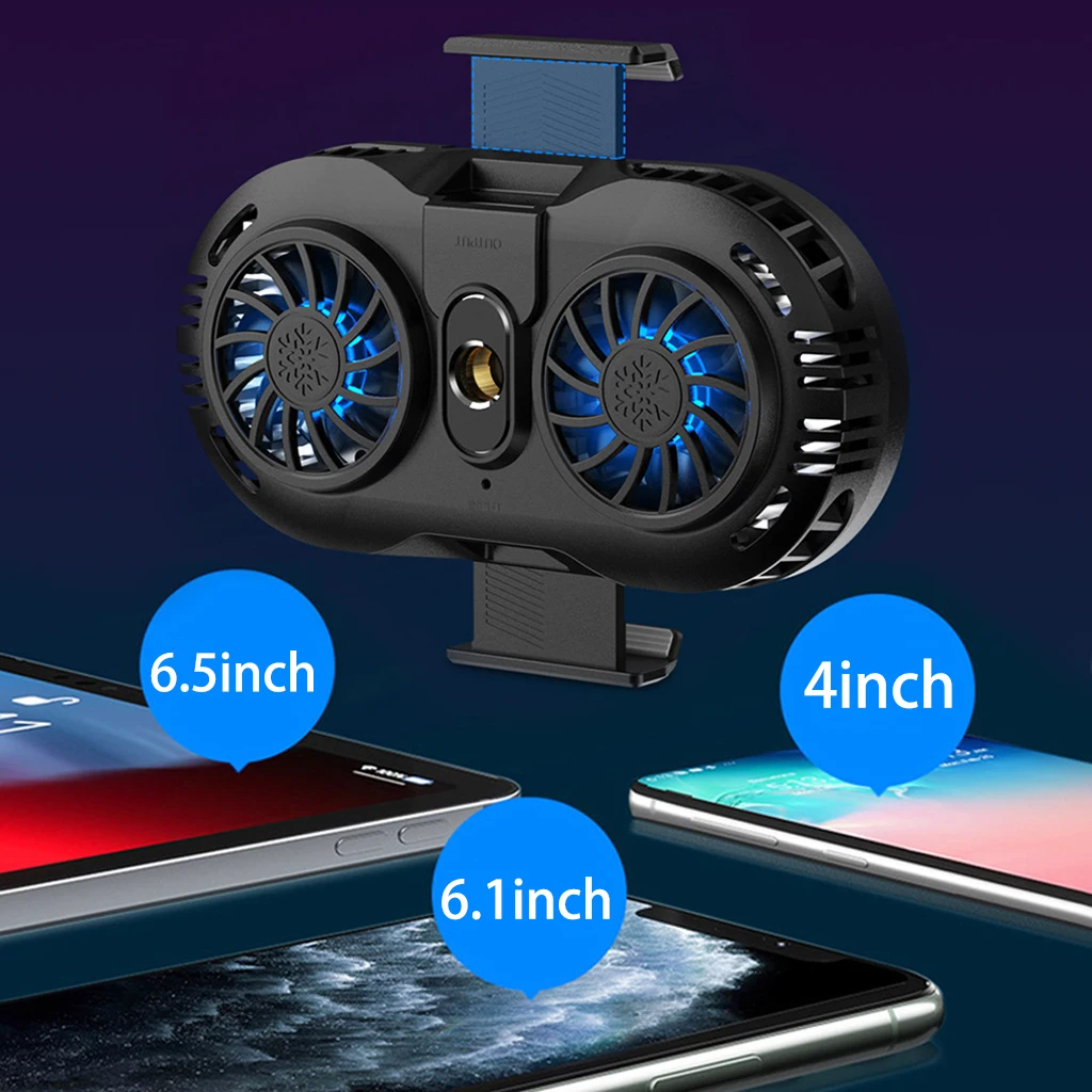 

Mobile phone cooler 2 Fan Holder Cooling Pad Gamepad Game Gaming Shooter Mute Radiator Controller Heat Sink For -iphone -xiaomi