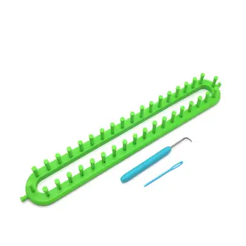 

4 Size Long Knitter Knitting Loom Kit Needles Hook Sewing Tool for Shawl Scarf 28TC