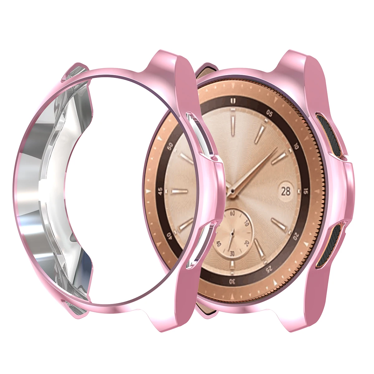 Pink Чехол для samsung Galaxy Watch 46 мм 42 мм бампер Смарт-часы покрытие аксессуаров ТПУ Защитная оболочка Защитная крышка Рамка - Цвет: Pink