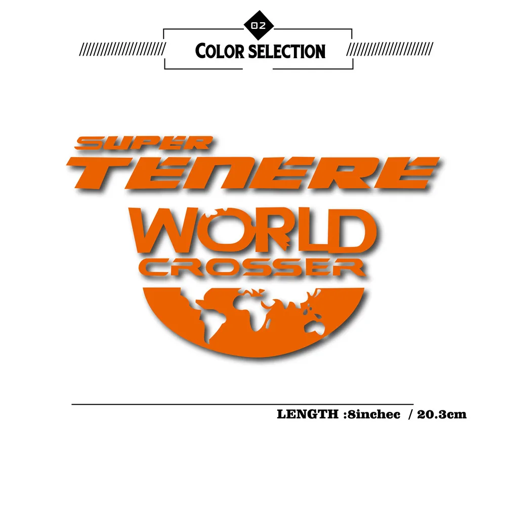 Reflective orange Новая мотоциклетная велосипедная Светоотражающая Водонепроницаемая наклейка на бак, шлем с логотипом для super tenere supertenere world crosser - Цвет: Reflective orange