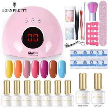

BORN PRETTY Nail Get Set UV LED Lamp Dryer Nail File Buffer With Colorful Soak Off Nail Art Gel Nail Cutter for DIY Manicuring
