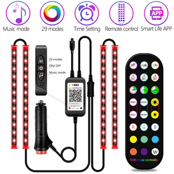 

Car Interior light Atmosphere Car LED Strip Light With USB Wireless Remote Music Control Automotive Car Decorative Lamp