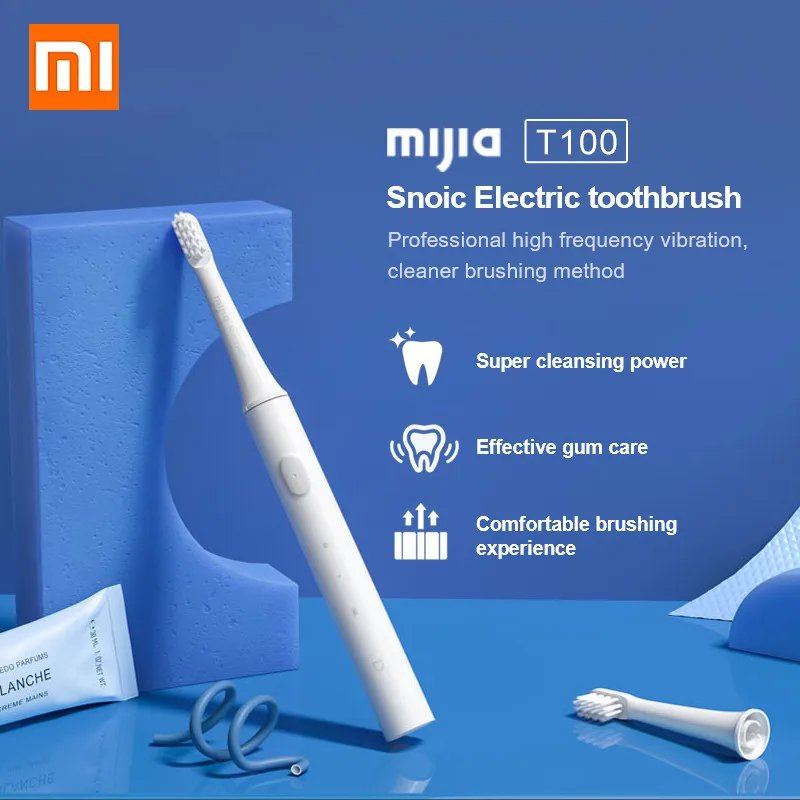 Xiaomi Mijia T100 звуковая электрическая зубная щетка Mi Smart IPX7 Водонепроницаемая USB