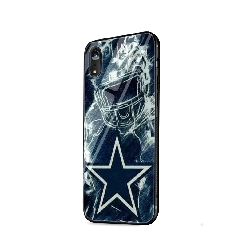 Ударопрочный чехол для телефона для iPhone 11 Pro XS MAX XR 6 6S 7 8 Plus X 5 5S SE роскошный стеклянный чехол Coque Dallas Cowboys с блестками - Цвет: G8