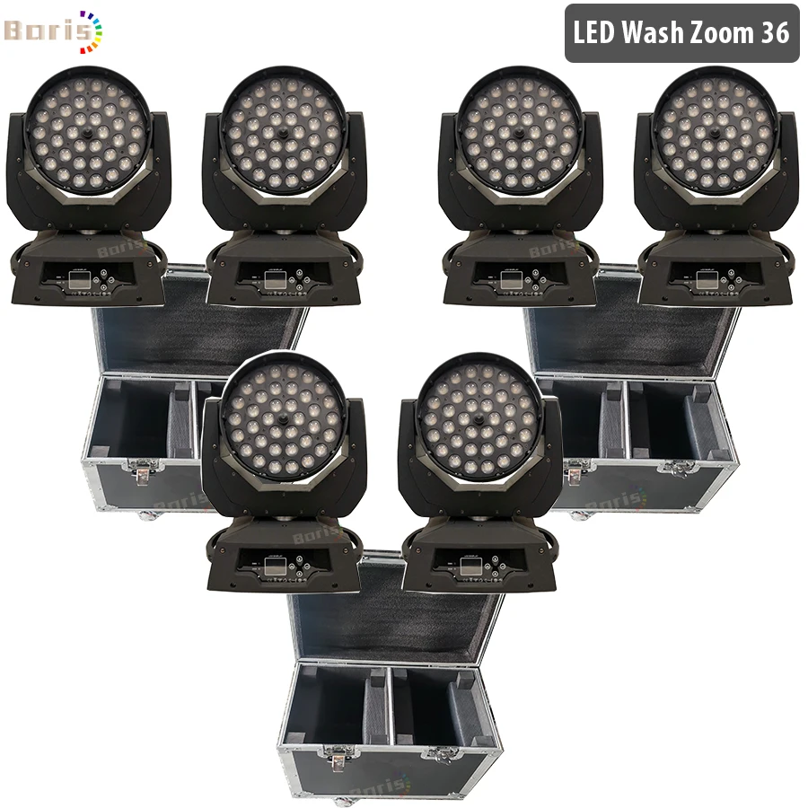 Чехол с подвижной головкой 6x10 Вт 36x12 RGB-подсветодиодный ка 5 в 1 |