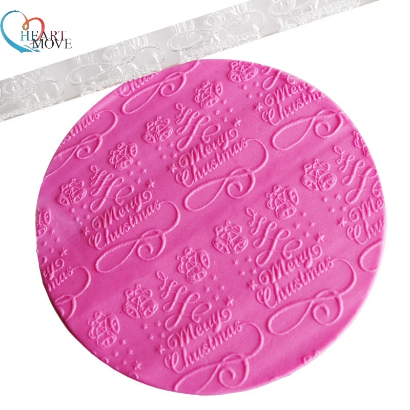 Acrylic Rolling Pin Merry Christmas Designed Roller Polymer Clay Roller Fondant Cake Embossing Rolling Pin Cake Decorating Tools
