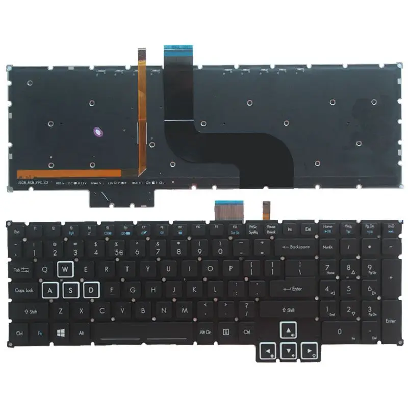 Белый GZEELE для acer Хищник G9-791 G9-791G G9-591 G9-591R G9-591G G9-793 G9-593 G9-792 американская, с задней подсветкой клавиатуры - Цвет: Белый