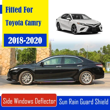 

1 Set Chrome Side Vent Sun Shade Window Visors Rain Guard Deflectors For Toyota Camry 2018-2021