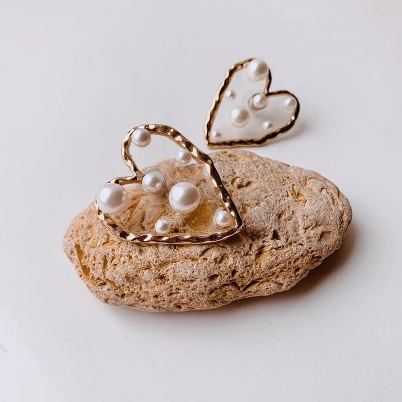 AENSOA Unique Transparent Acrylic Heart Big Earrings For Women 2020 New Jewelry Korean Clear Statement Drop Earrings Brincos