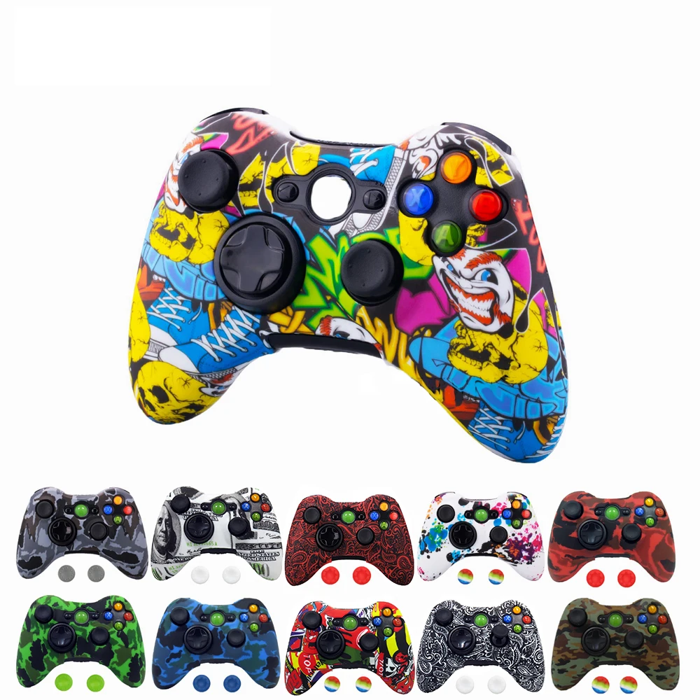 ZOMTOP защита для переноса воды с принтом кожи для Microsoft Xbox 360 проводной/беспроводной контроллер силиконовый чехол Крышка крышки