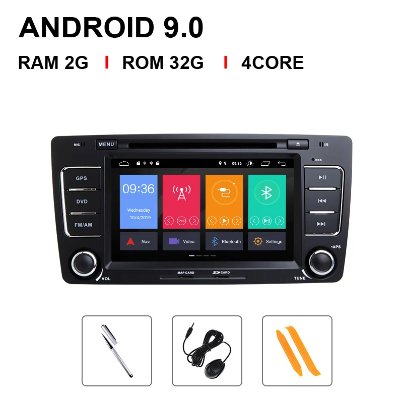 4 Core 32 ROM 8 ядерный 64G rom ips DSP Android 9,0 автомобильный dvd-плеер для Skoda Octavia 2 3 A 5 A5 Yeti 2009 2010 2011 2012 2013 радио gps навигация - Цвет: 4 Core 32 ROM
