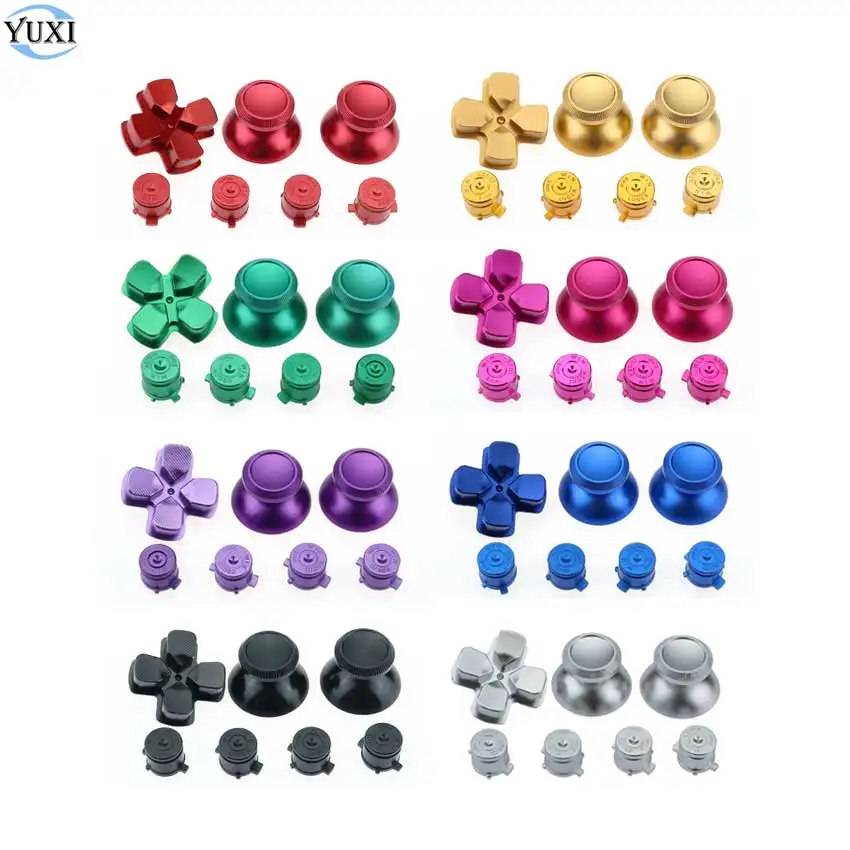YuXi металлический 3D Аналоговый джойстик ручка колпачки + экшн D-Pad кнопки ABXY пули