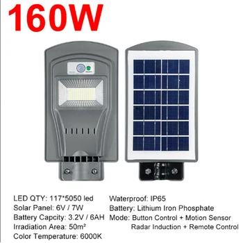 

Garden Solar Street Light Courtyard Walkway 160W-320W Panel Motion Sensor