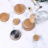 Bamboo Lids Caps Reusable Mason Jar Canning Caps Non Leakage Silicone Sealing Wooden Covers Drinking Jar Lids Bamboo Caps Cover ► Photo 2/6