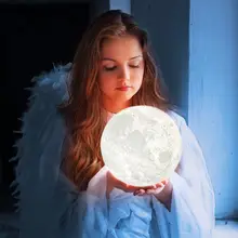 3D принт Звезда Луна Ночной светильник Led цветной градиент Galaxy Moon светильник натуральный светильник для спальни со сном домашний декор креативный подарок