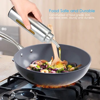 

200ml/7oz Oil & Vinegar Dispenser Cruet Stainless Steel Olive Oil Sauce Pourer Dispensing Bottle Leak-proof Container