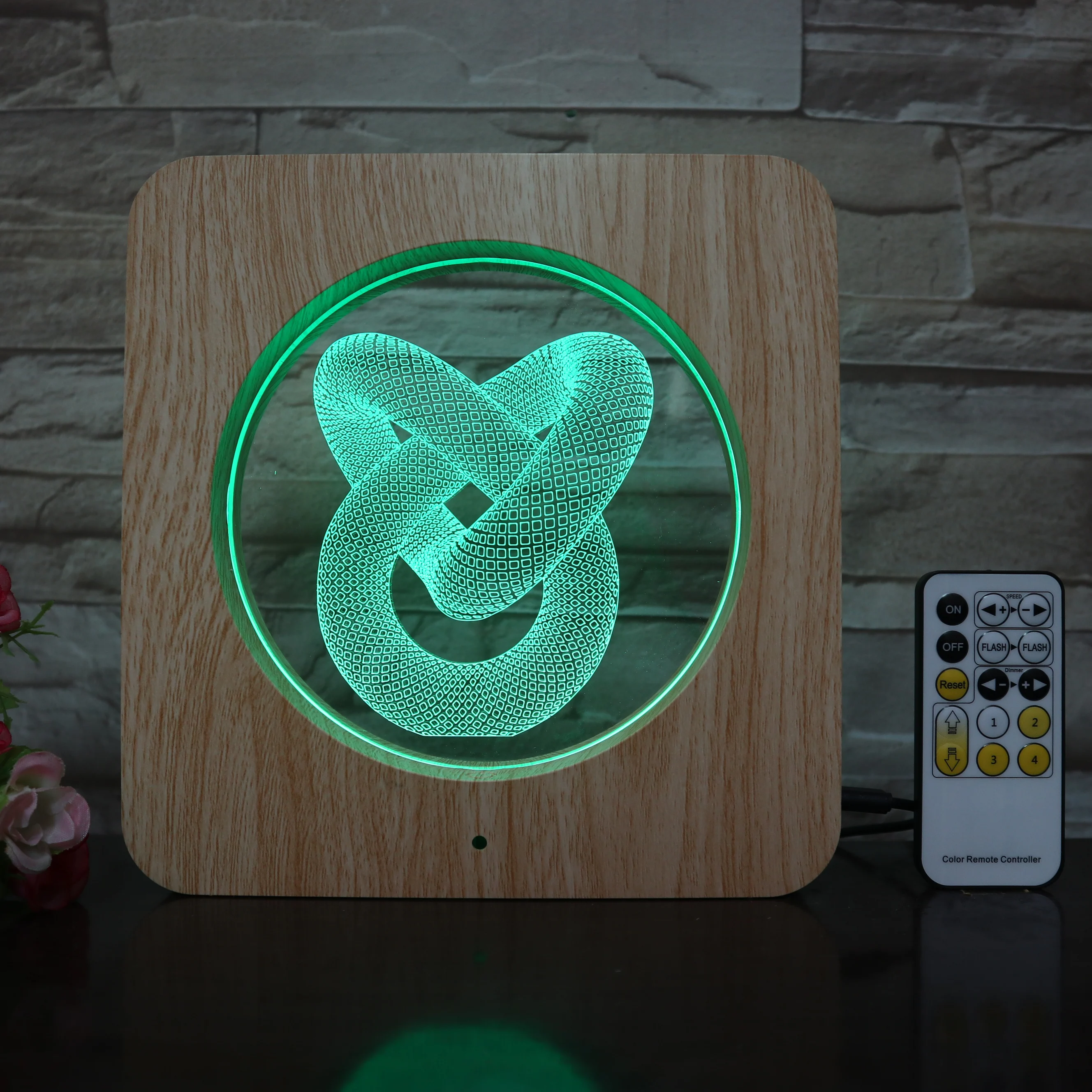 Фоторамка Love Knot 3D Светодиодная лампа пластиковая ABS с зернистой линией USB