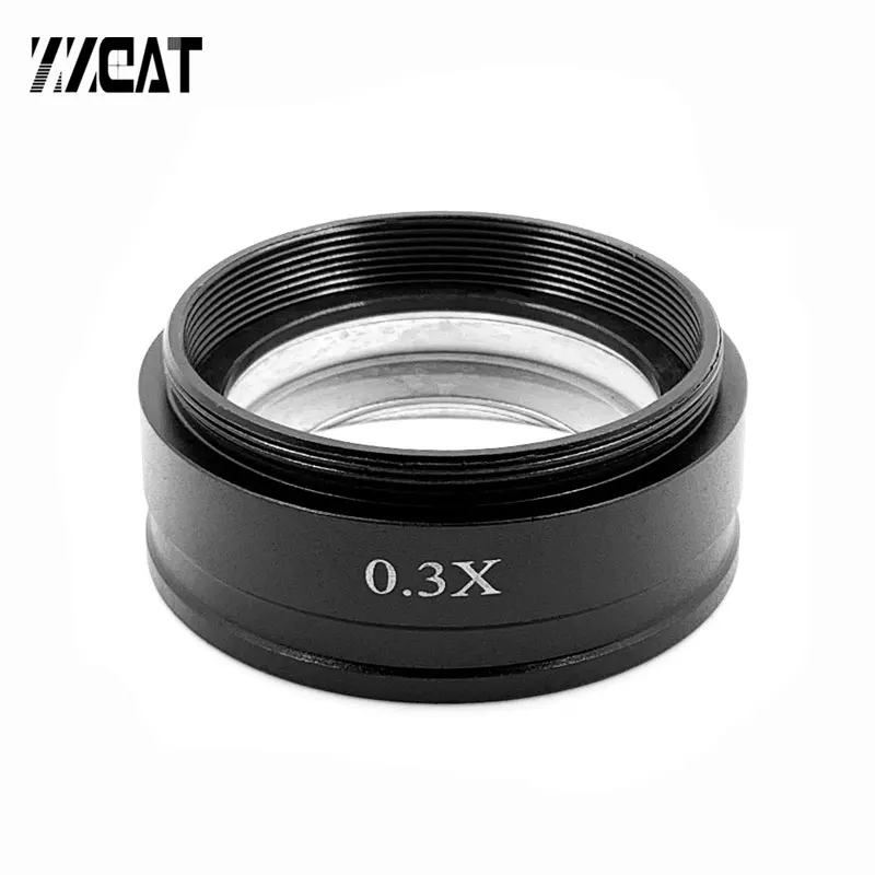

0.3X M42 M48 M50 Microscopio Barlow Auxiliary Objective Lens Working Distance 390mm Extender Lens for Stereo Microscope