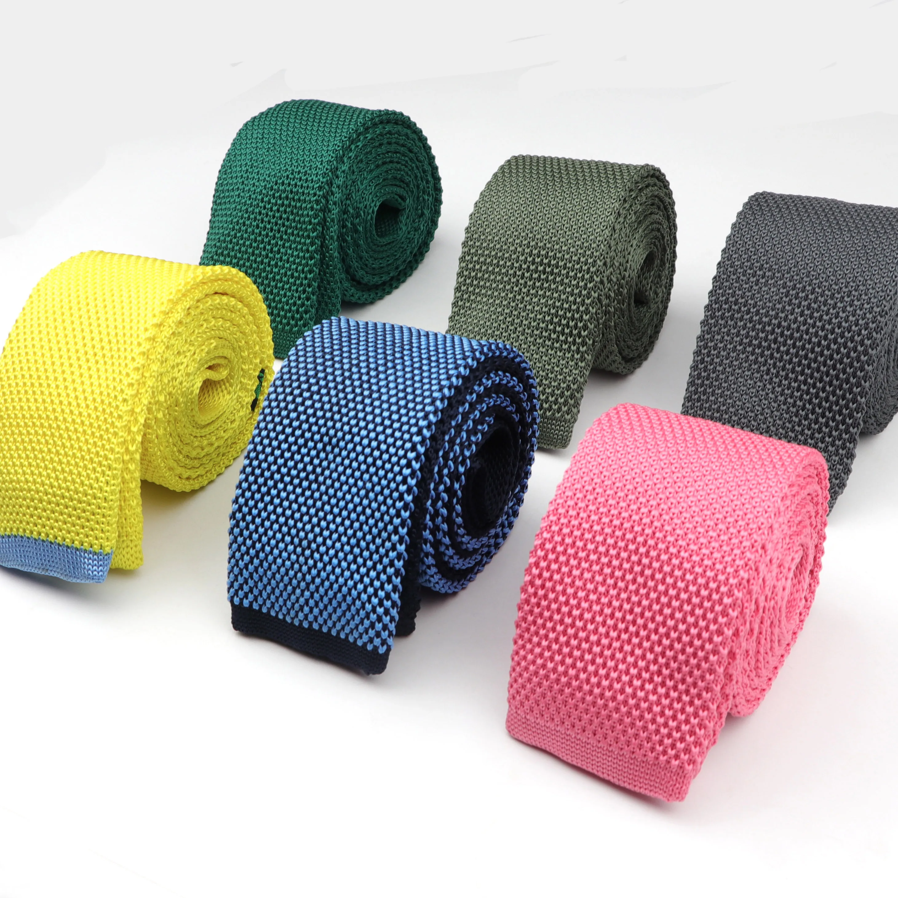 Модные Для Мужчин's красочные галстуком-бабочкой вязаные трикотажные галстуки однотонные Цвет узкие штаны, тонкие, обтягивающие, сплетенная равнина Cravate узкий галстук