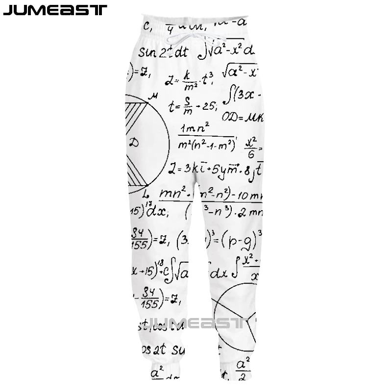 Бренд Jumeast для мужчин/женщин с 3D принтом математическая формула повседневные длинные штаны спортивный пуловер длинные спортивные штаны - Цвет: 14