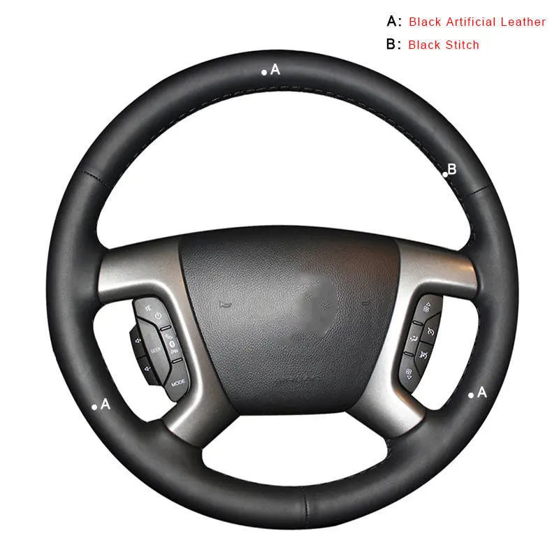 Artificial Leather Автомобильная оплетка на крышке рулевого колеса для Chevrolet Captiva 2007- Silverado GMC Sierra 2007-2013 daewoo windstorm авточехлы - Название цвета: Artificial Leather