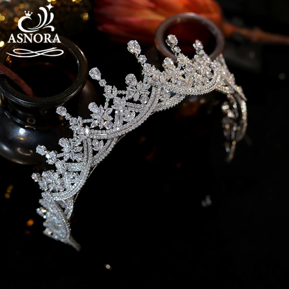 ASNORA Crystal Headband Crown Tiara Women's Luxury Wedding Hair Accessories Bride Bridesmaid Party Fashion Headdress A01212