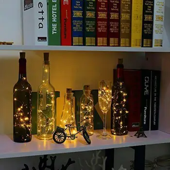 

Hot Led String Wine Bottle Light with Cork 20 LED Bottle For Wedding Decor Bar Bottle Party Light String V3Y3