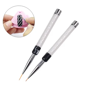 Billige 1 Stücke Professionelle Neue Design Salon Mit Nail Art Blume Malerei Pinsel Stift 7mm/14mm Langen Nagel Werkzeuge