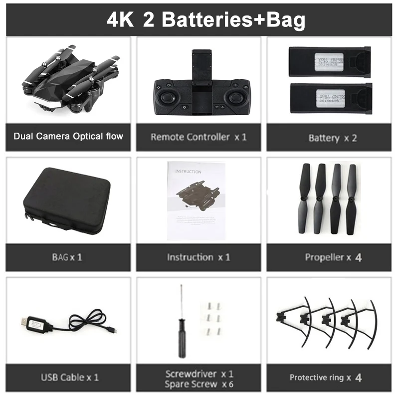 No GPS 4K 2 Battery KEELEAD C53 gps Дрон 4K 5G wifi FPV двойная камера дроны профессиональный оптический поток без потери режим gps складной Радиоуправляемый квадрокоптер Дрон - Цвет: No GPS 4K 2 Battery