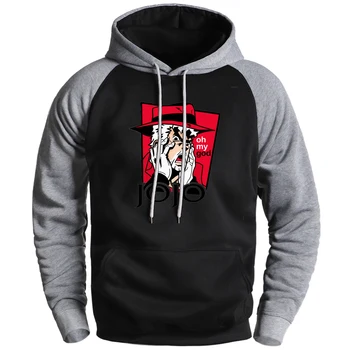 

Oh My God Hoodie Men Fleece Raglan Sweatshirts Hot Sell Japan Anime Jojo Bizarre Adventure Spring Autumn Male Streetwear Hoodies
