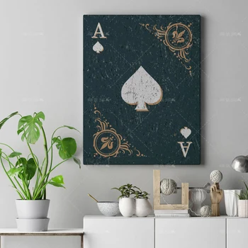 

Home Decoration Modern Classic Posters Ace Of Spades HD Wall Art Canvas Painting Modular Pictures For Bedroom Living Room Frame