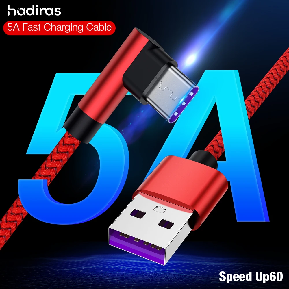 5А usb type C 90 градусов USB C кабель для samsung S10 S8 Xiaomi mi 9 9T красный mi Note 7 Быстрая зарядка type C кабель для huawei P20 P30