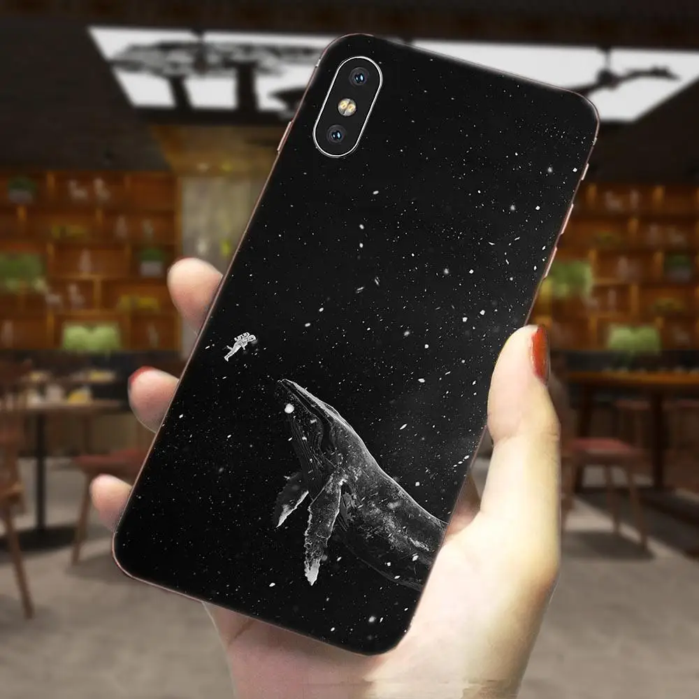 Мягкий чехол для телефона мистический КИТ Дельфин Huawei Honor Mate 7 7A 8 9 10 20 V8 V9 V10 V30 P40 G
