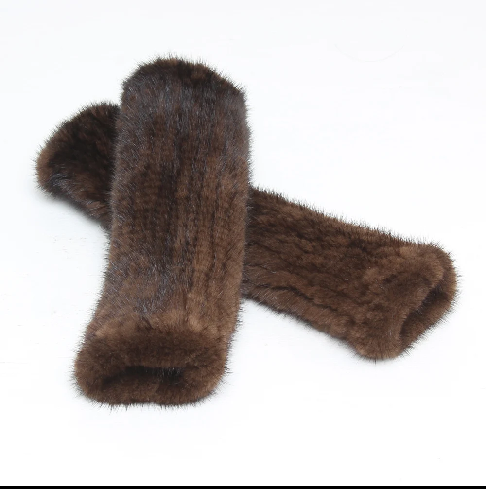 Winter Real Mink Fur Glove Women Warm 100%Natural Mink Fur long gloves 30cm Fashion Thick Soft Genuine Mink Fur gloves