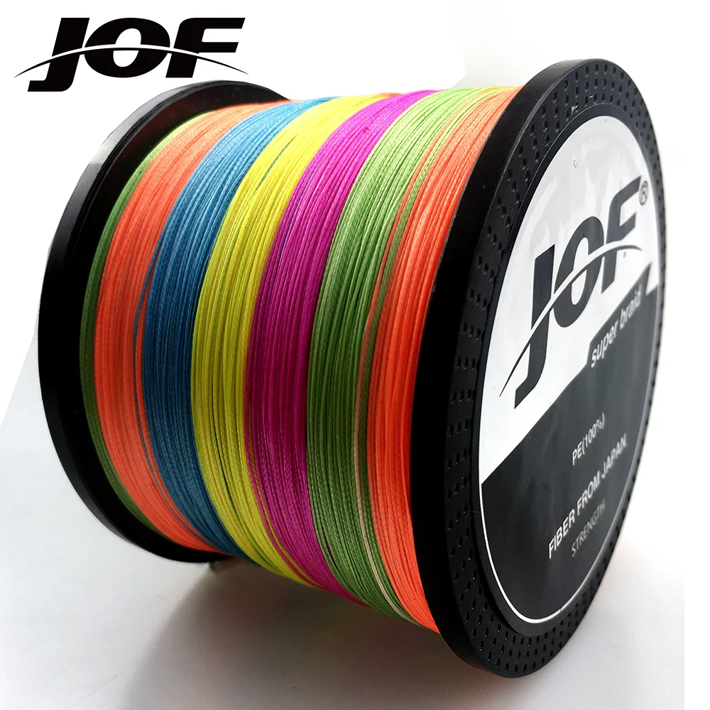 JOF1000M Fishing Line 4 Strands PE Braided Multifilament Rope Carpfishing Carp Japan Multicolor Weave Strong Braid | Спорт и