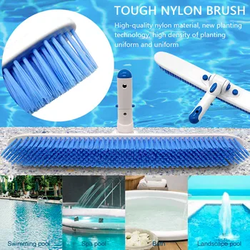 

18 Inch Swimming Pool Wall Ground Brush Head Dirt Moss Removal Cleaning Tool For Walls Tiles Floors Sleek Strong Bristles Tools