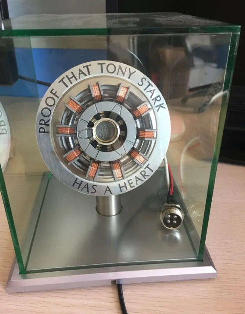 [Metal made] 1:1 scale Iron Man Arc Reactor A generation of glowing iron man heart model with LED L - 4000086646593