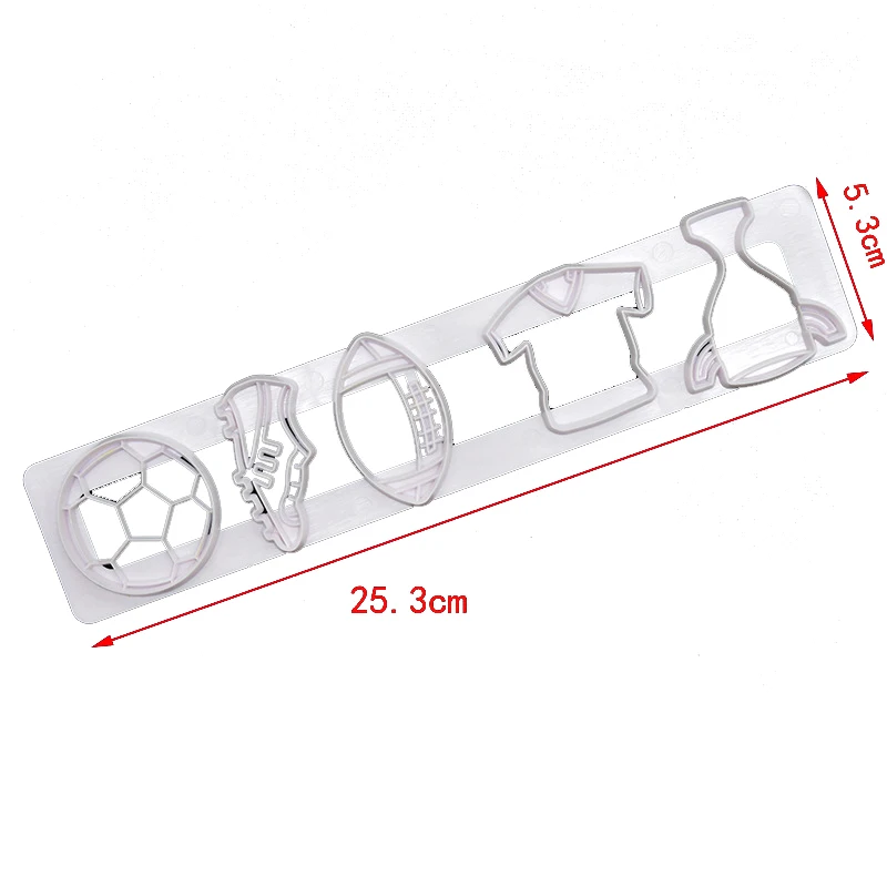Baking Tools Cake Football Cookie Biscuit Embossing Fondant Clay Printing Plastic Mould