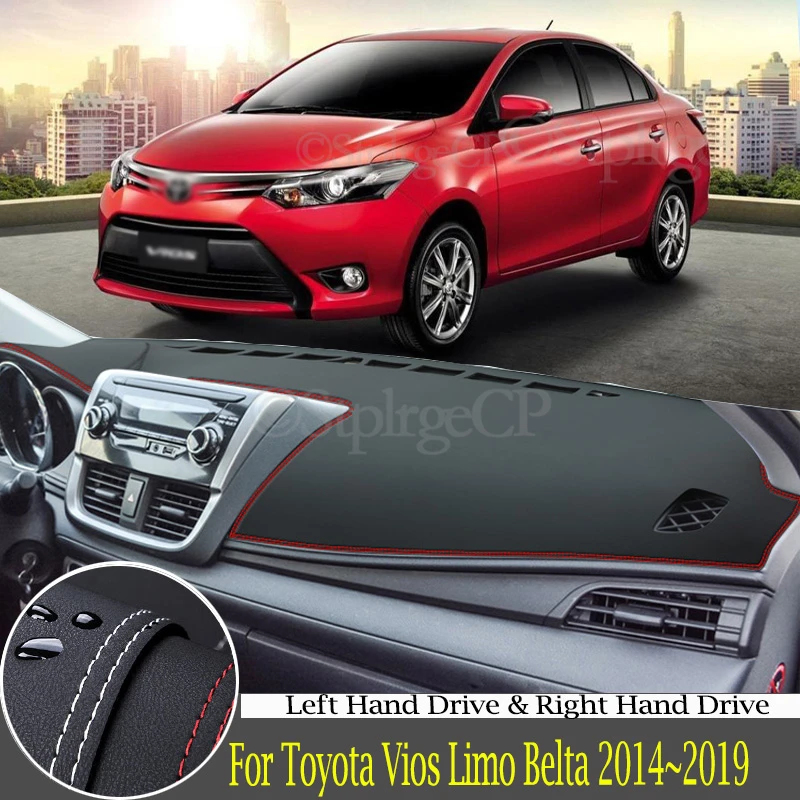 

quality leather instrument panel protection pad and light-proof pad for Toyota Vios Limo Belta Soluna 2014~2019 car accessories