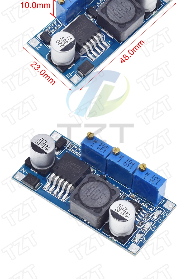 LM2596s DC-DC Step-down-Stromversorgungsmodul 3A Einstellbares Step-down-Modul LM2596 Spannungsregler 24V 12V 5V 3V – Detail 10