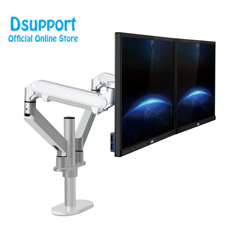 

OL-2Z Desktop 17-32 inch Dual Monitor Mount Arm Full Motion Aluminum Monitor Holder Gas Spring Arm Load 2-9 kgs Each