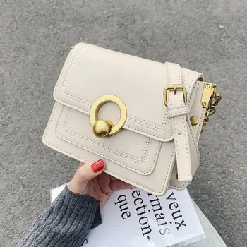 

Chain Female Shoulder Messenger Bag Small PU Leather Crossbody Bags for Women New Fashion Style Ladies Travel Handbags Flap Bag