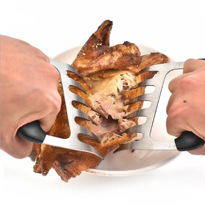 Вилка для барбекю из нержавеющей стали с медвежьими когтями ручной зажим шреда