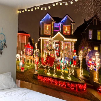 

Christmas art wall hanging tapestry christmas beautiful house tapestry background home decoration