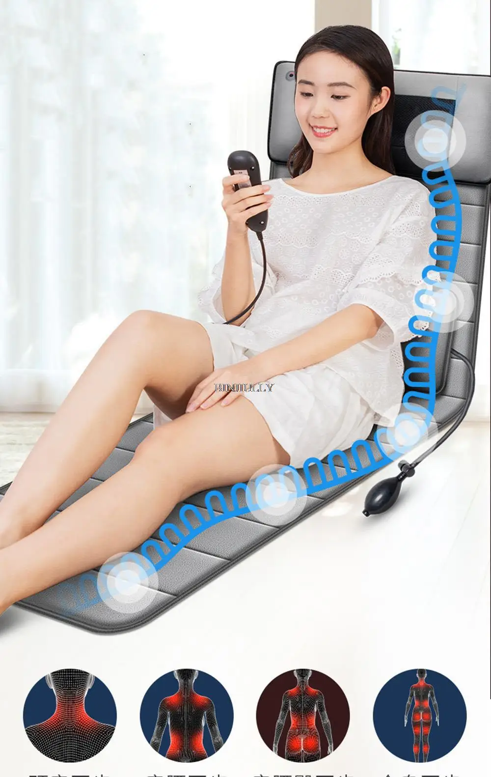 Heating cushion Whole body electric massage pad Multifunctional household massage mattress Cervical spine waist back massager 5